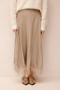 Elise skirt taupe - Bij Keesje - Bij Keesje - Rokken