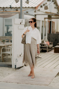 Elise skirt taupe - Bij Keesje - Bij Keesje - Rokken