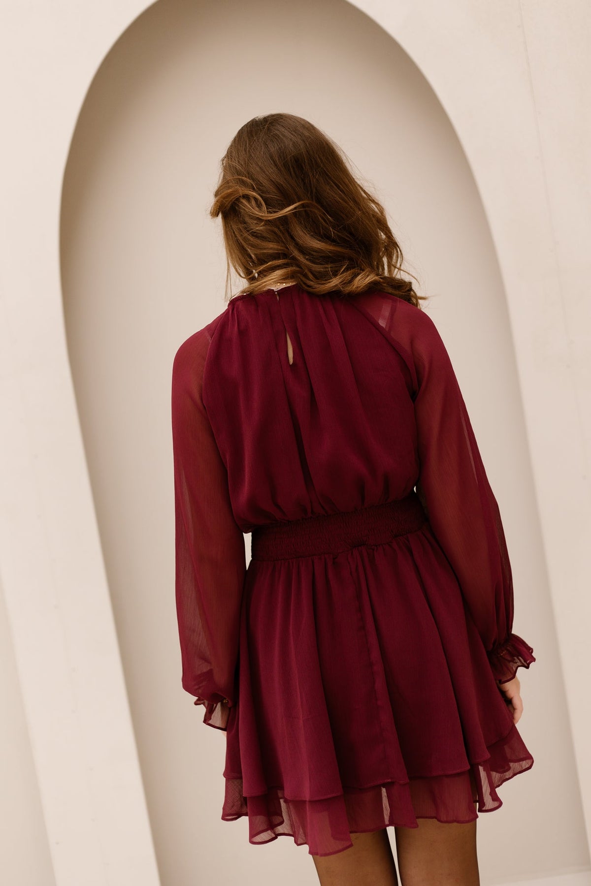 Elize dress bordeaux - Bij Keesje - Atelier Reve - Jurk