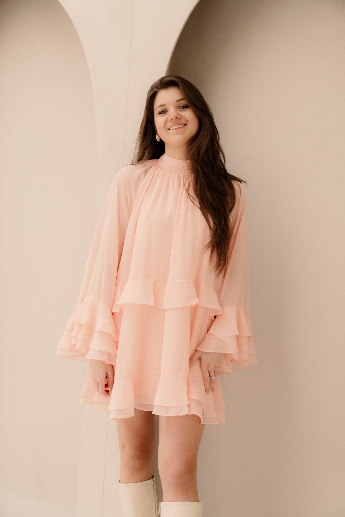 Elke dress peach - Bij Keesje - Bij Keesje - Jurk