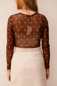 Ella Dot Blouse Brown - Bij Keesje - Neo Noir - Top