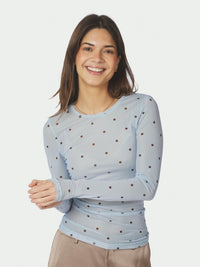 Ella Space Dot Blouse Light Blue - Bij Keesje - Neo Noir - Top