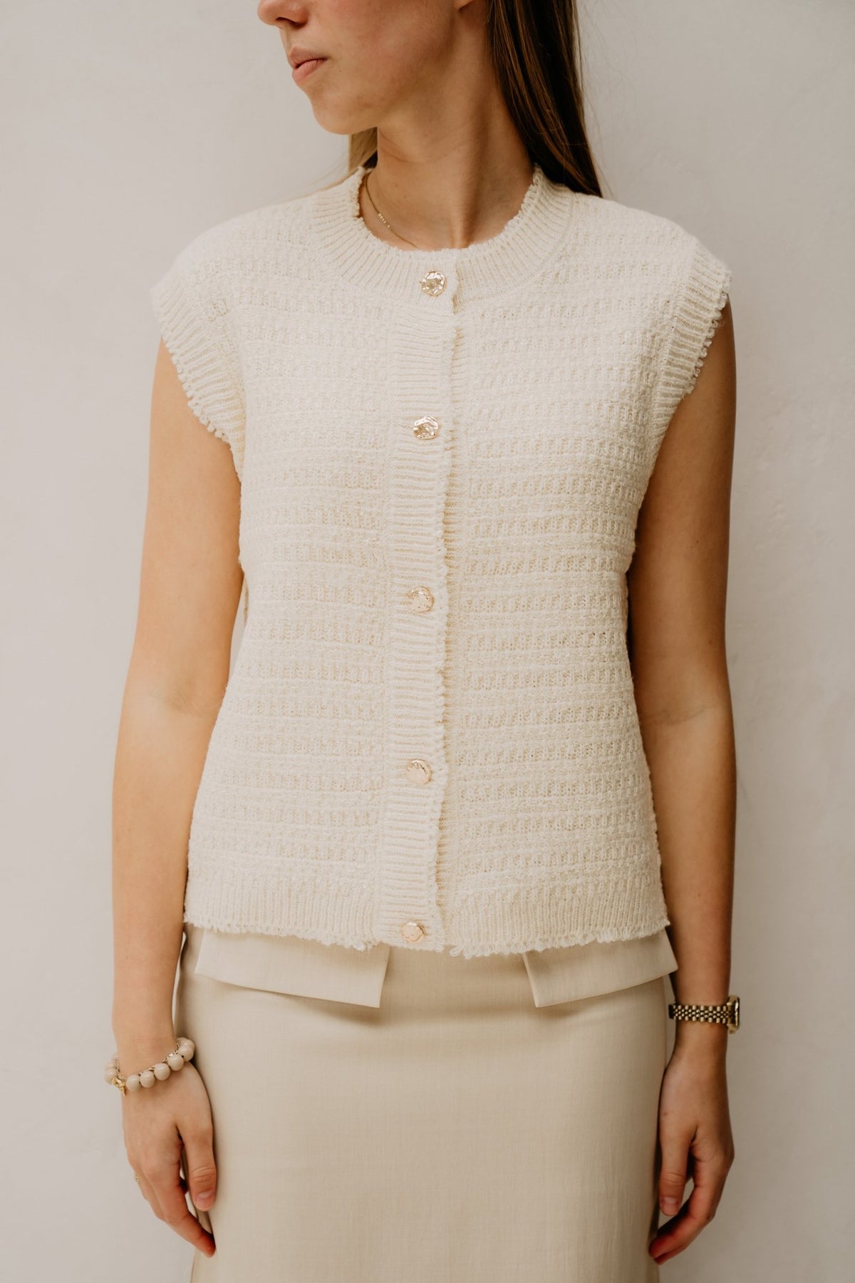 Ellen Gilet Off White - Bij Keesje - Bij Keesje The Label - Gilet