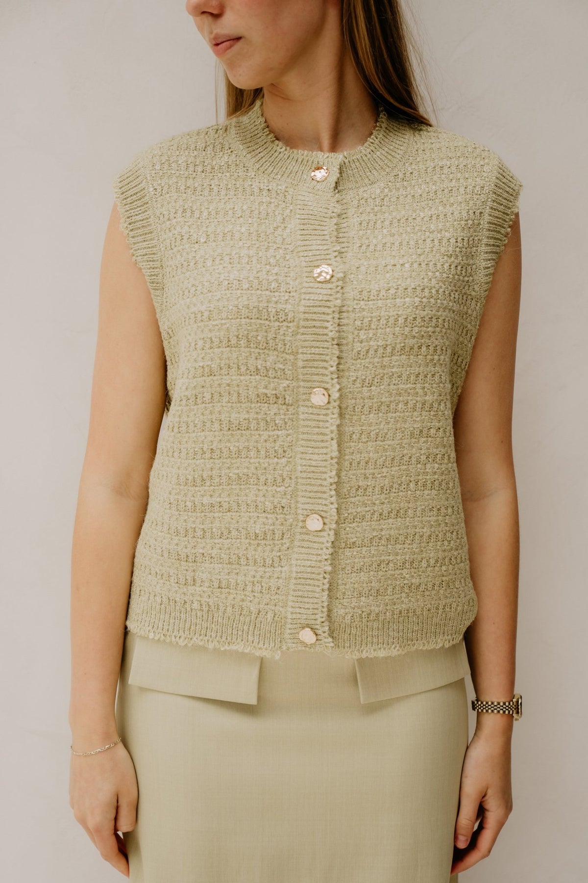 Ellen Gilet Pistache Green - Bij Keesje - Bij Keesje The Label - Gilet