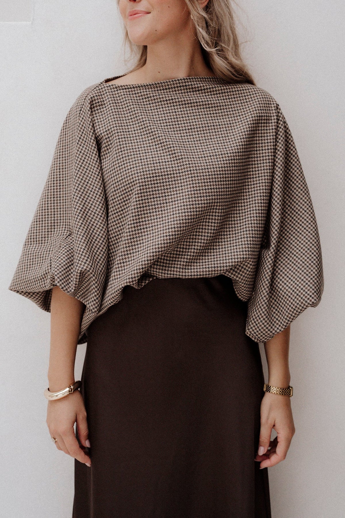 Ellen Ruit Blouse Bruin - Bij Keesje - Bij Keesje - Blouse
