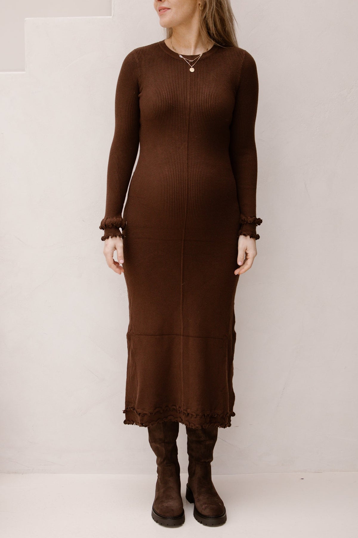 Elodie bodycon dress brown - Bij Keesje - Bij Keesje