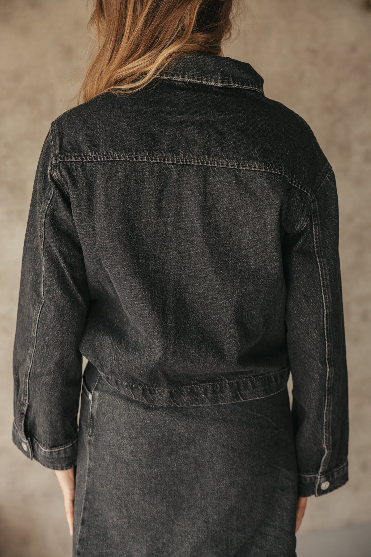 Emilia denim jacket dark grey - Bij Keesje