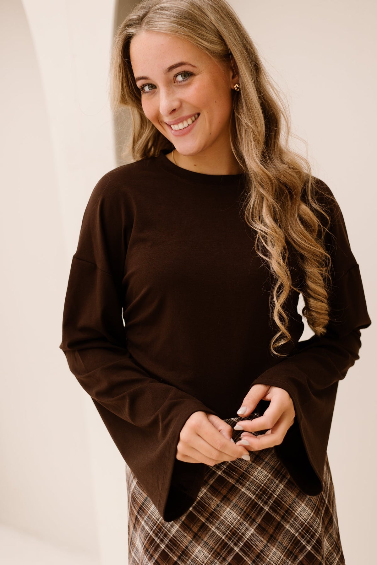 Emily draped top brown - Bij Keesje - Bij Keesje - Top