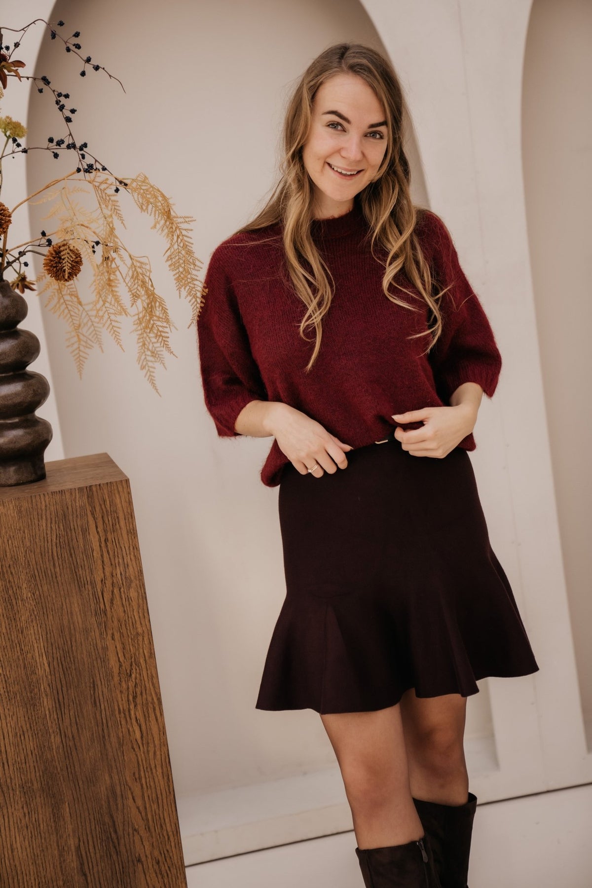 Emke knit top red - Bij Keesje - Bij Keesje - Top