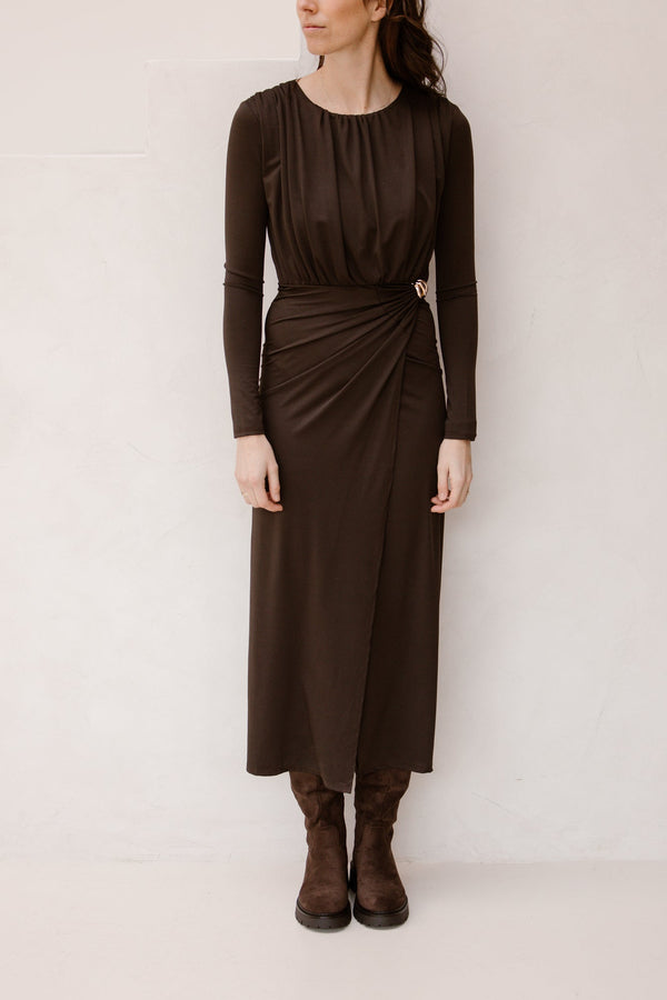 Emma long dress brown - Bij Keesje - Bij Keesje