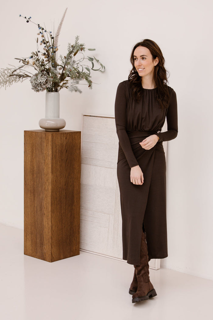 Emma long dress brown - Bij Keesje - Bij Keesje