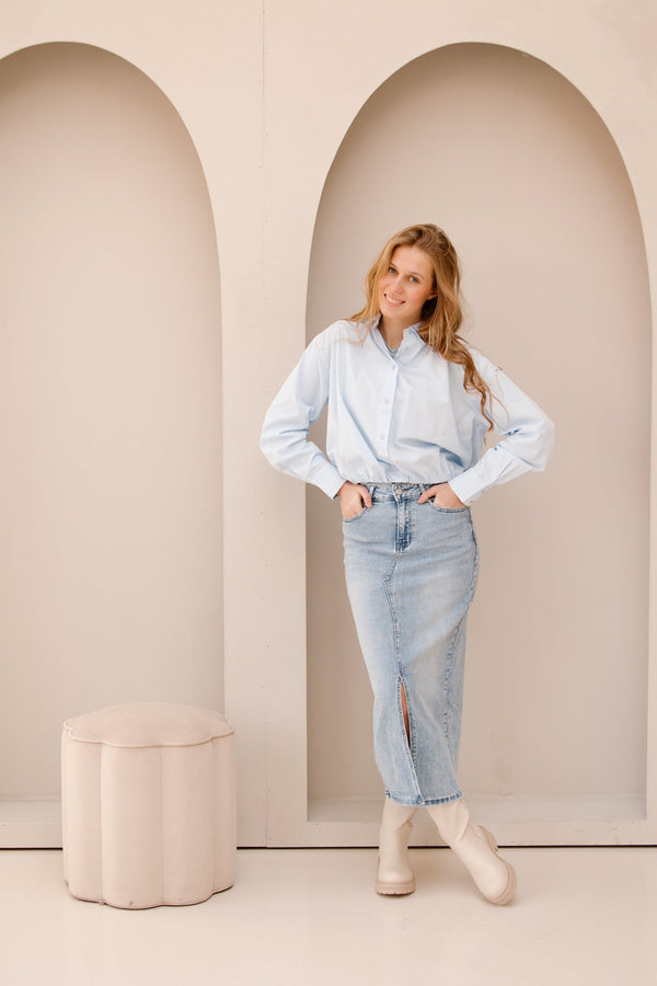 Emmana C Poplin Shirt Light Blue - Bij Keesje - Neo Noir