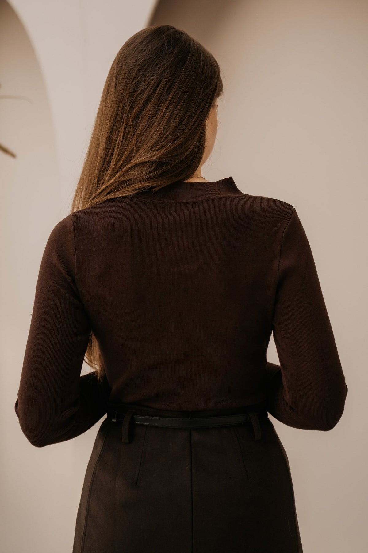 Emmie knot button top brown - Bij Keesje - Bij Keesje - Top