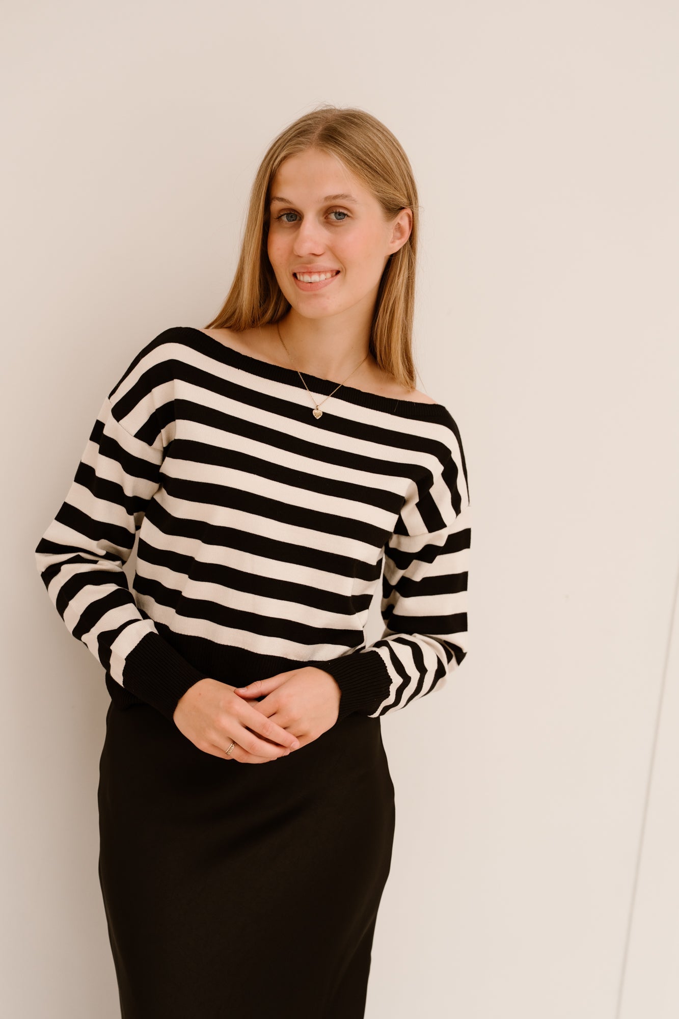 Emy Stripe Top Black Creme - Bij Keesje - Bij Keesje - Top