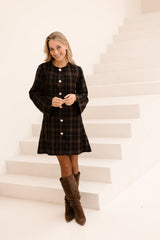 Erika blazer check dress blue/black
