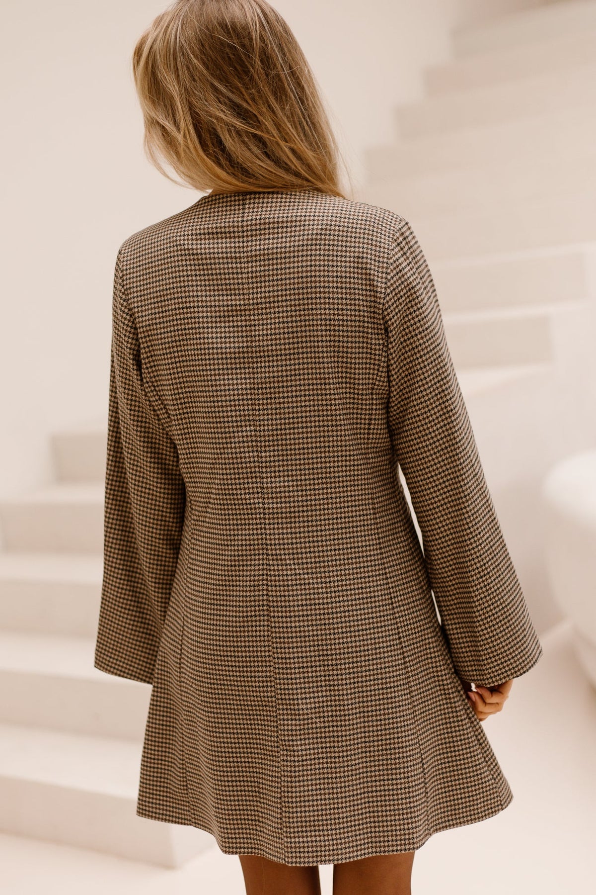 Erika blazer check dress brown - Bij Keesje - Bij Keesje - Jurk