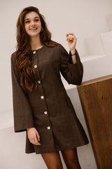 Erika blazer check dress darkbrown