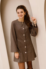 Erika blazer check dress lightbrown