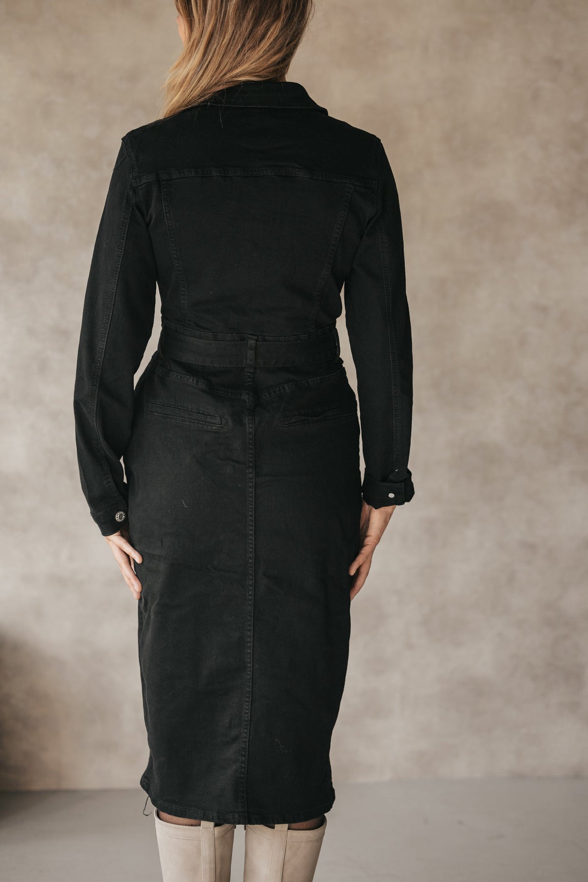 Erina dress denim black - Bij Keesje