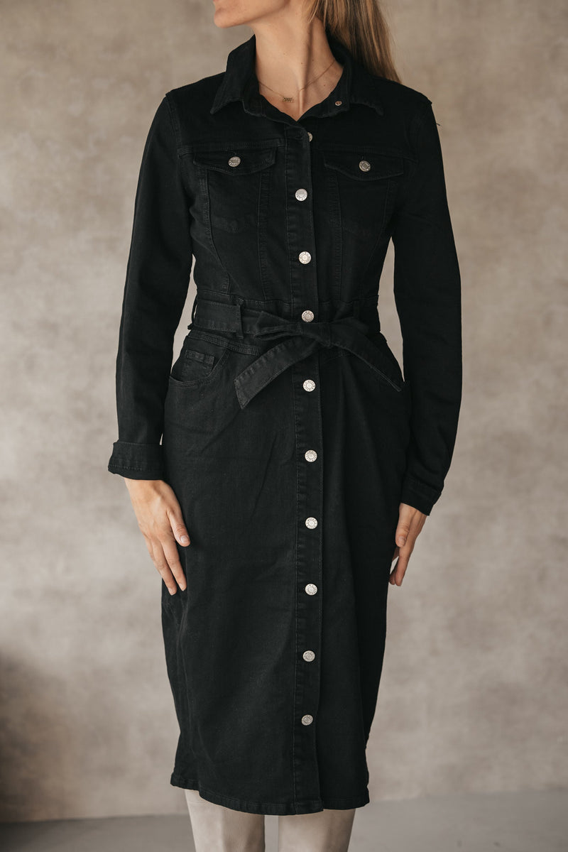 Erina dress denim black - Bij Keesje