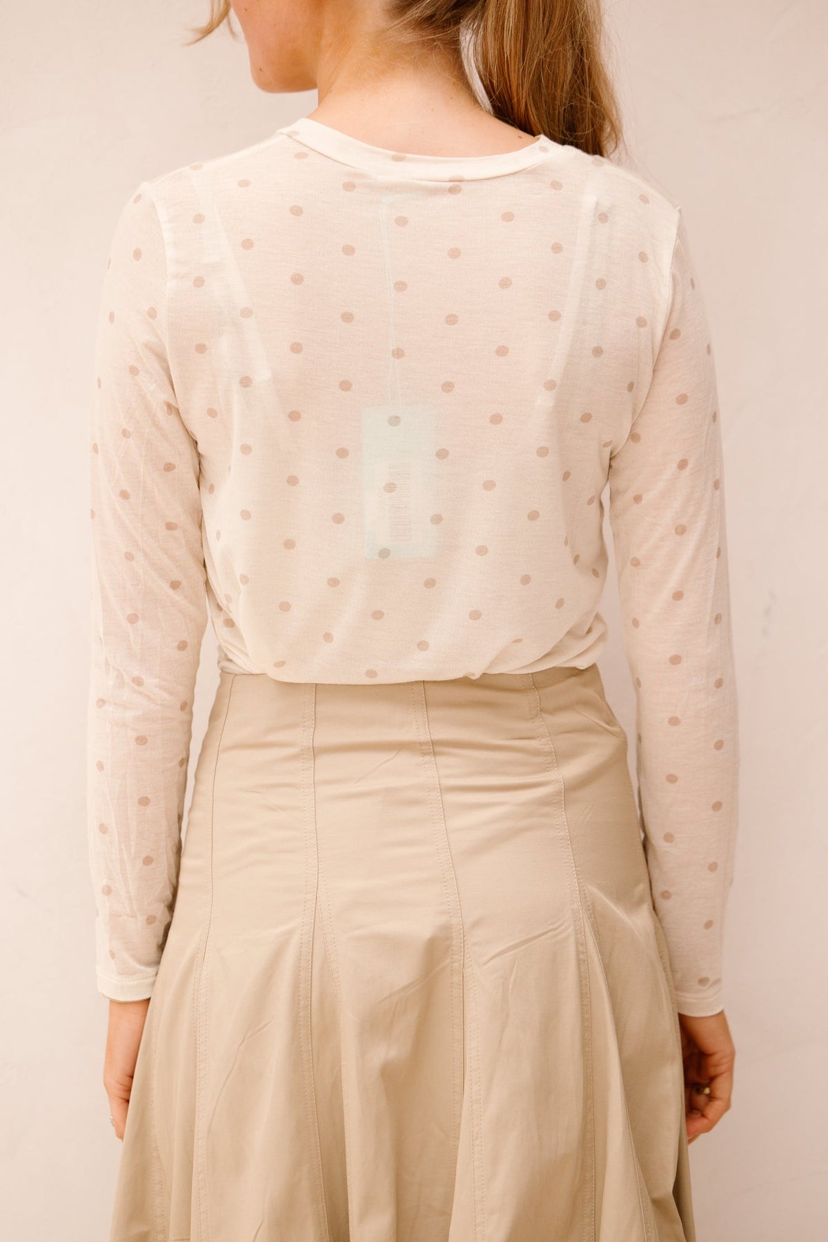Erna Polkadot Top Beige - Bij Keesje - Bij Keesje - Top