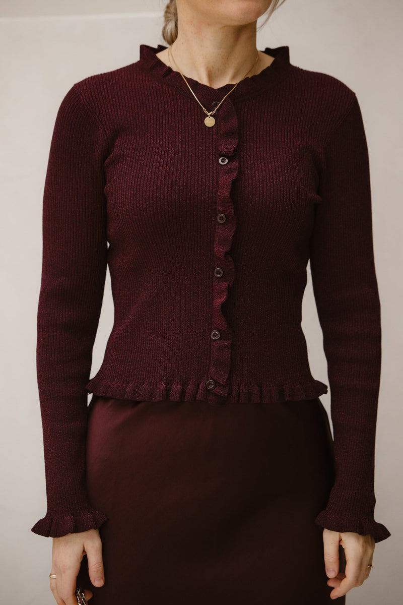 Eshra knit blouse wine - Bij Keesje - Neo Noir