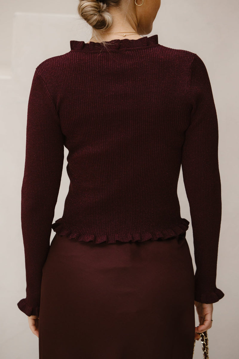 Eshra knit blouse wine - Bij Keesje - Neo Noir