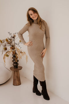 Esmee bodycon dress taupe - Bij Keesje - Bij Keesje - Jurk