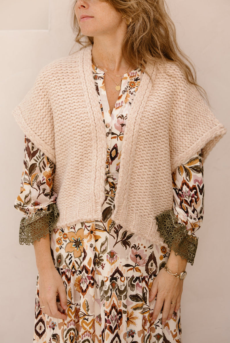 Esqualo cardigan gilet sand - 07500 - Bij Keesje - Bij Keesje