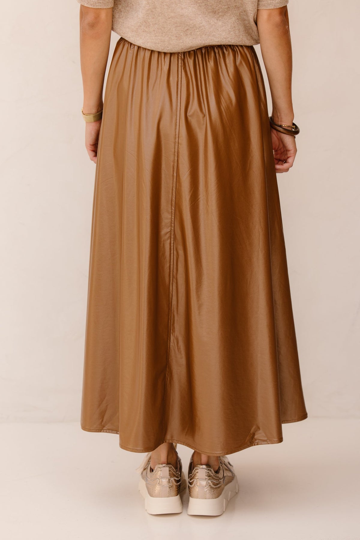 Esqualo skirt PU - metallic brons - 11502 - Bij Keesje - Esqualo