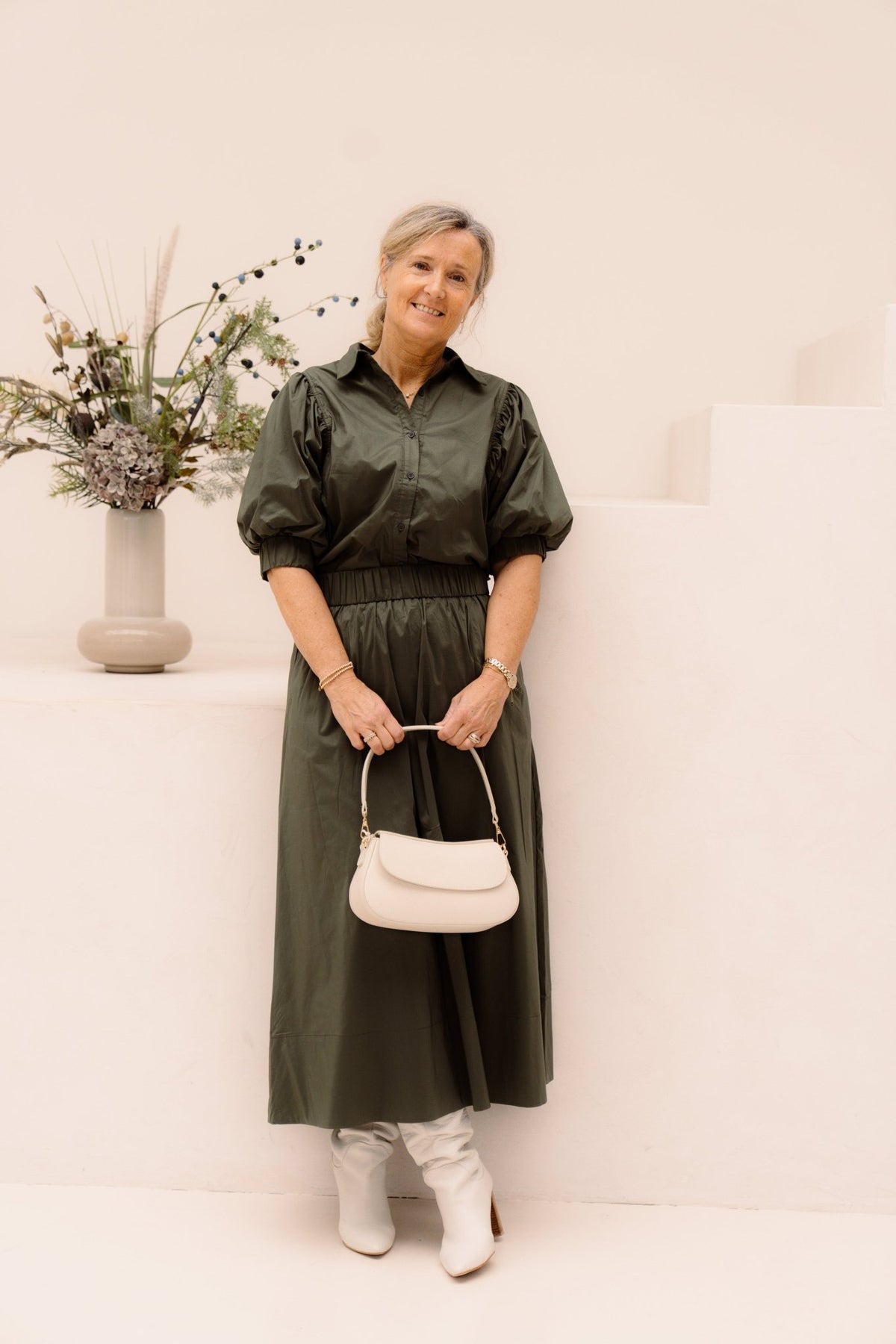 Etta Poplin Shirt Army - Bij Keesje - Neo Noir - Top