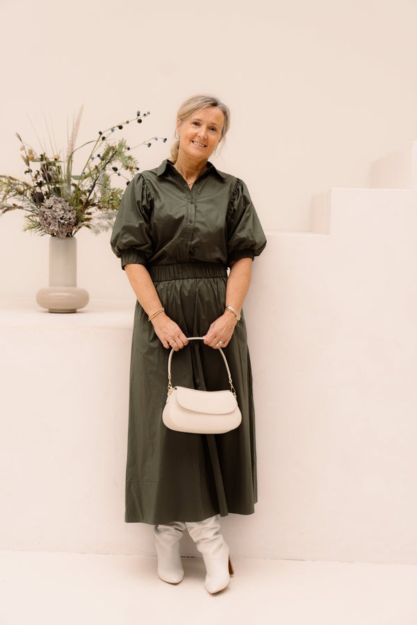 Etta Poplin Shirt Army - Bij Keesje - Neo Noir - Top