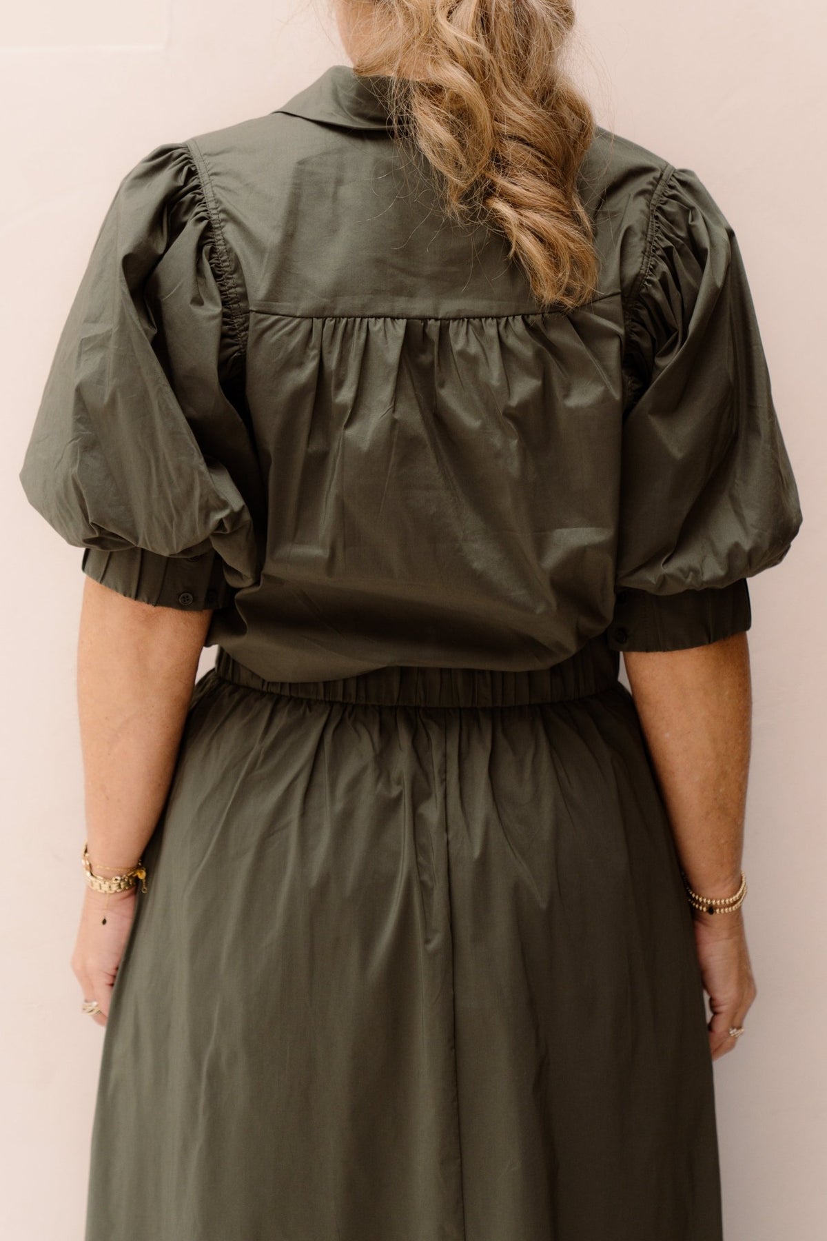 Etta Poplin Shirt Army - Bij Keesje - Neo Noir - Top