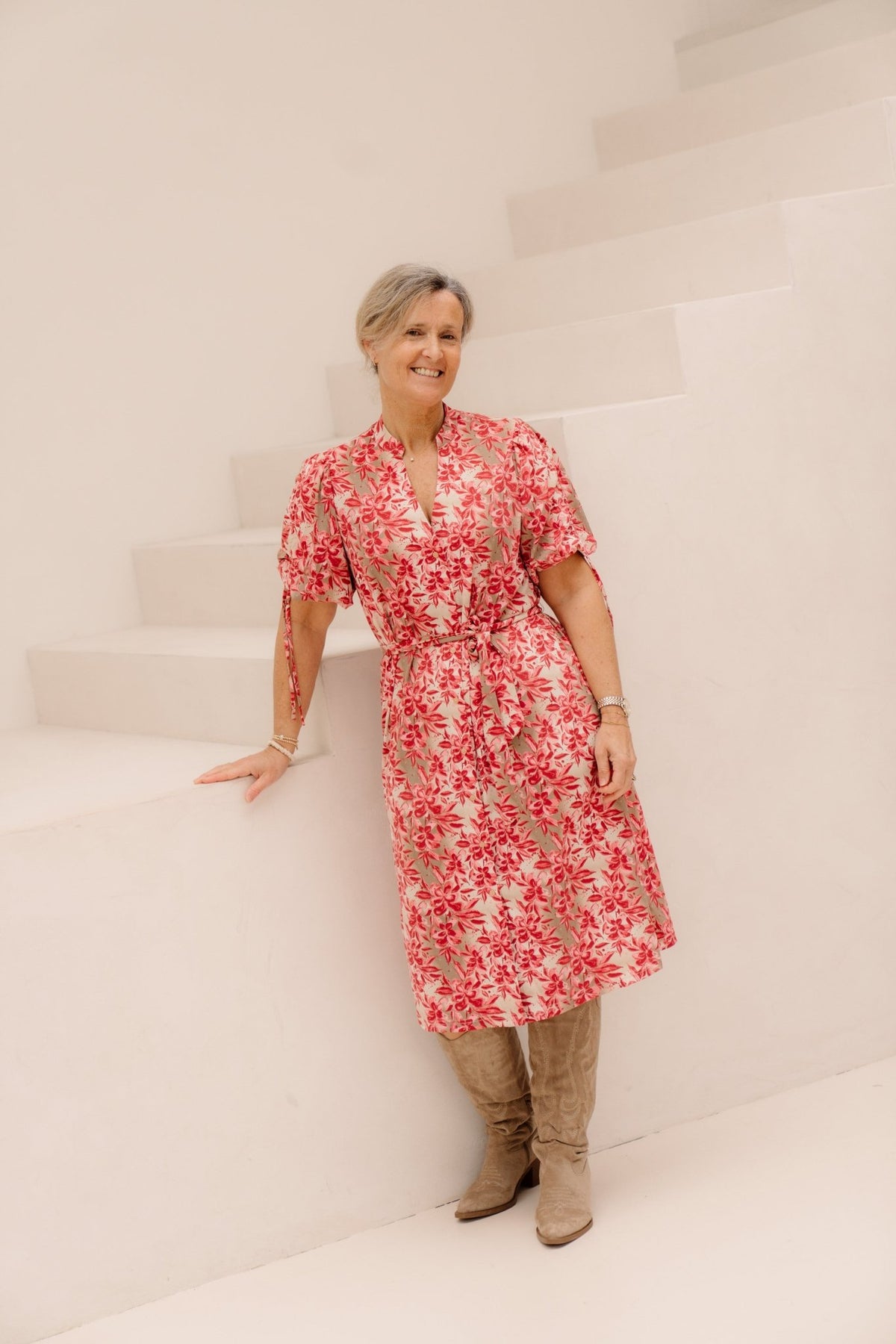 Evania Dress Sand/Pretty Pink - Bij Keesje - G - maxx - Jurk