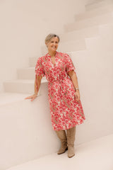 Evania Dress Sand/Pretty Pink