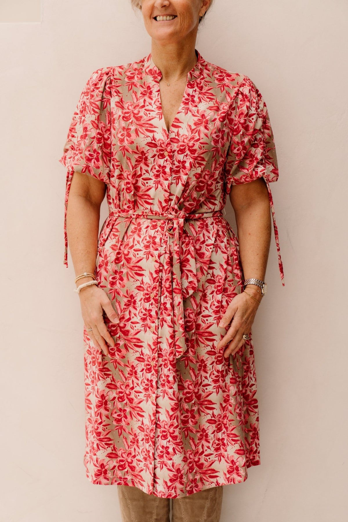 Evania Dress Sand/Pretty Pink - Bij Keesje - G - maxx - Jurk