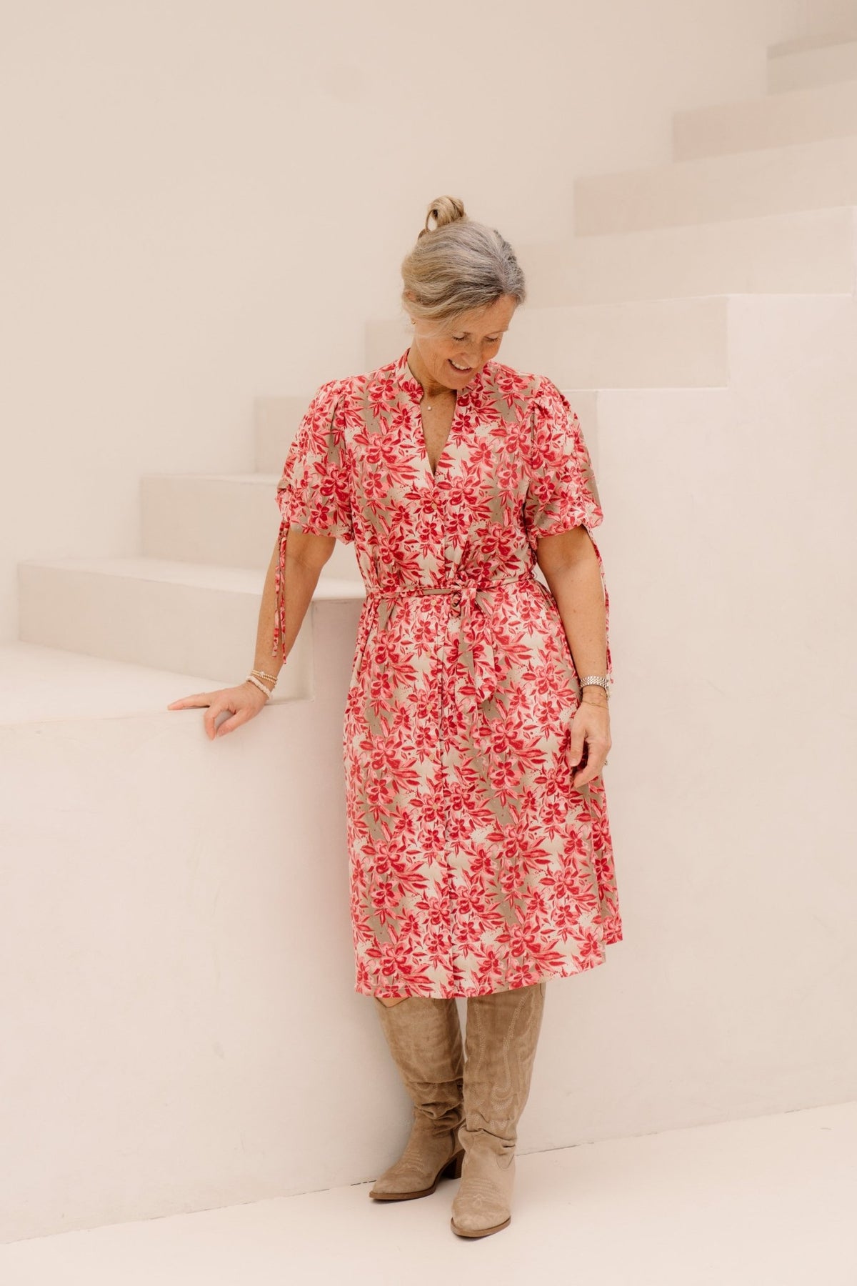 Evania Dress Sand/Pretty Pink - Bij Keesje - G - maxx - Jurk