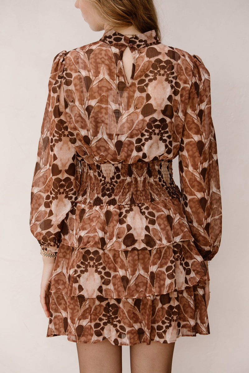 Evelien dress brown print - Bij Keesje - Bij Keesje