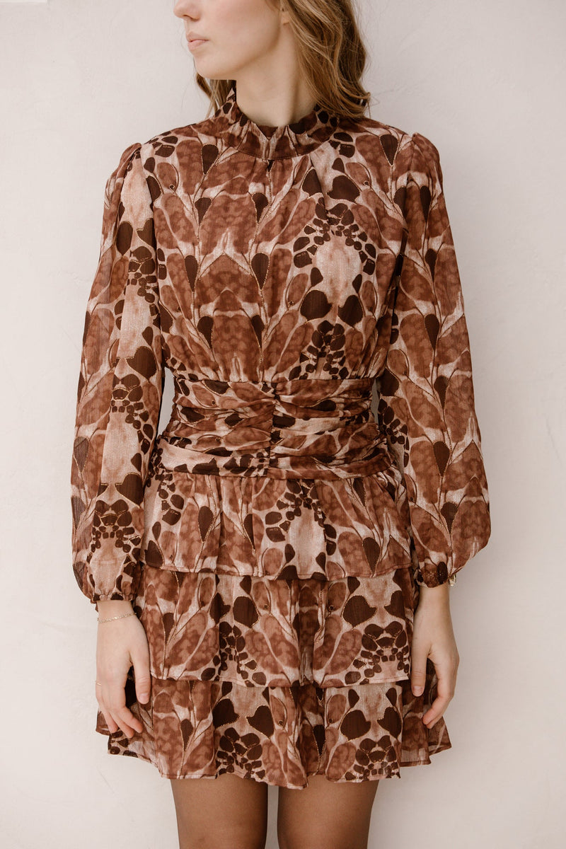 Evelien dress brown print - Bij Keesje - Bij Keesje