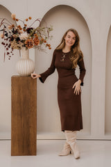 Evelyn knit maxi dress coffee