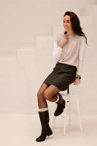 Everest knit vest sand melange - Bij Keesje - Neo Noir