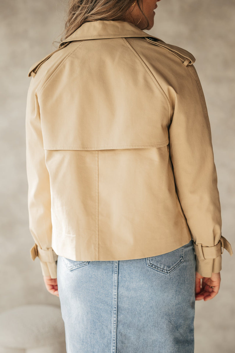 Feja short trenchcoat taupe - Bij Keesje