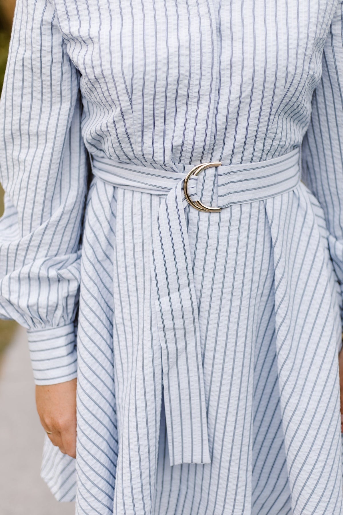 Felice Striped Crepe Dress Blue - Bij Keesje - Neo Noir - Jurk