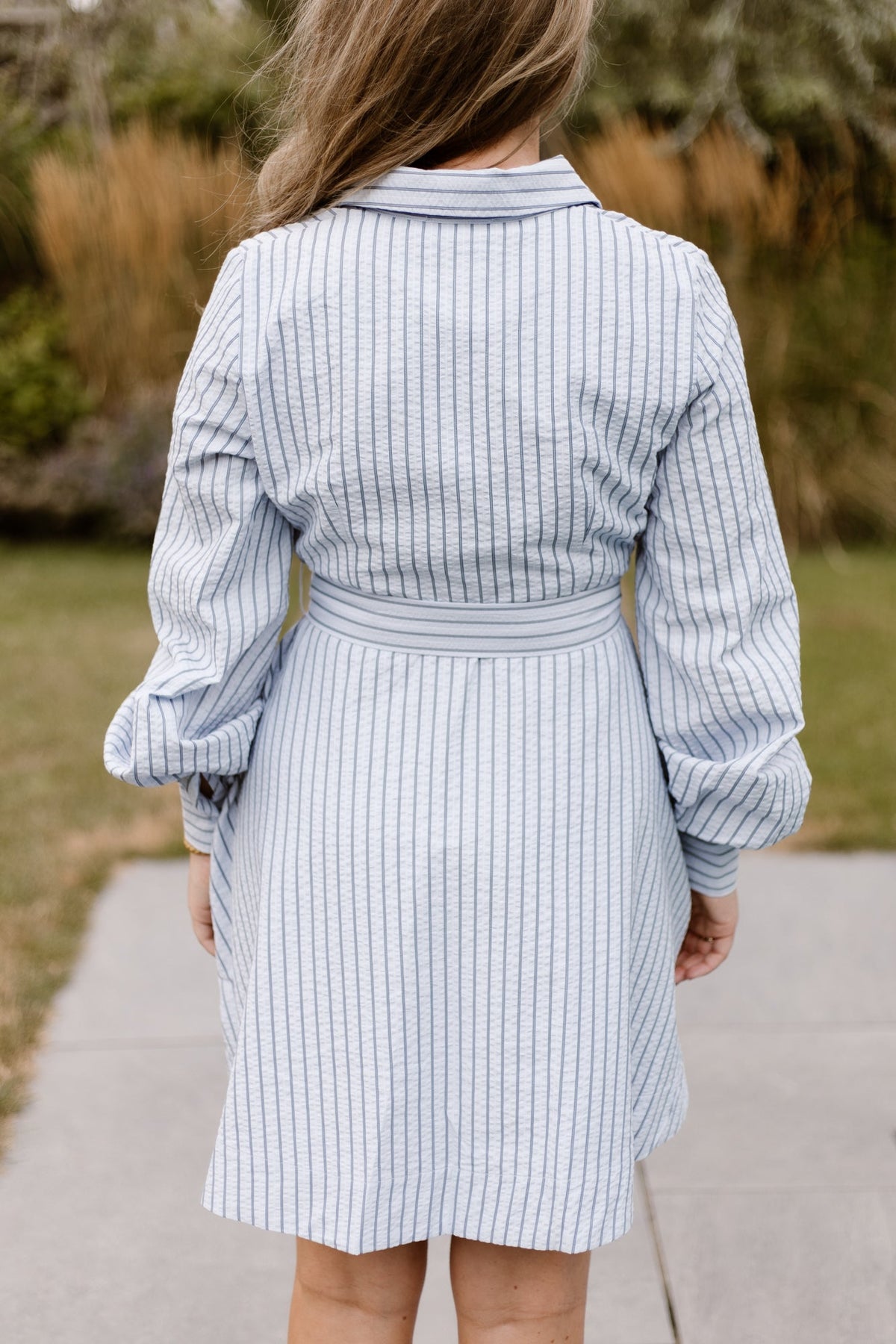 Felice Striped Crepe Dress Blue - Bij Keesje - Neo Noir - Jurk