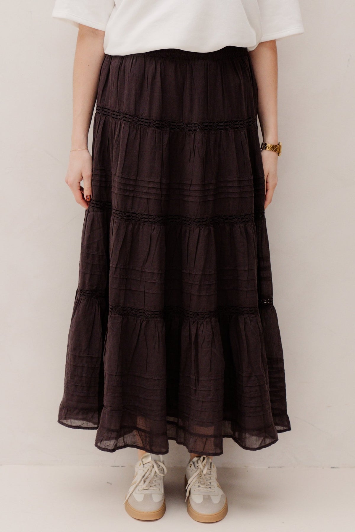 Felicia S voile skirt dark brown - Bij Keesje - Neo Noir - Rokken