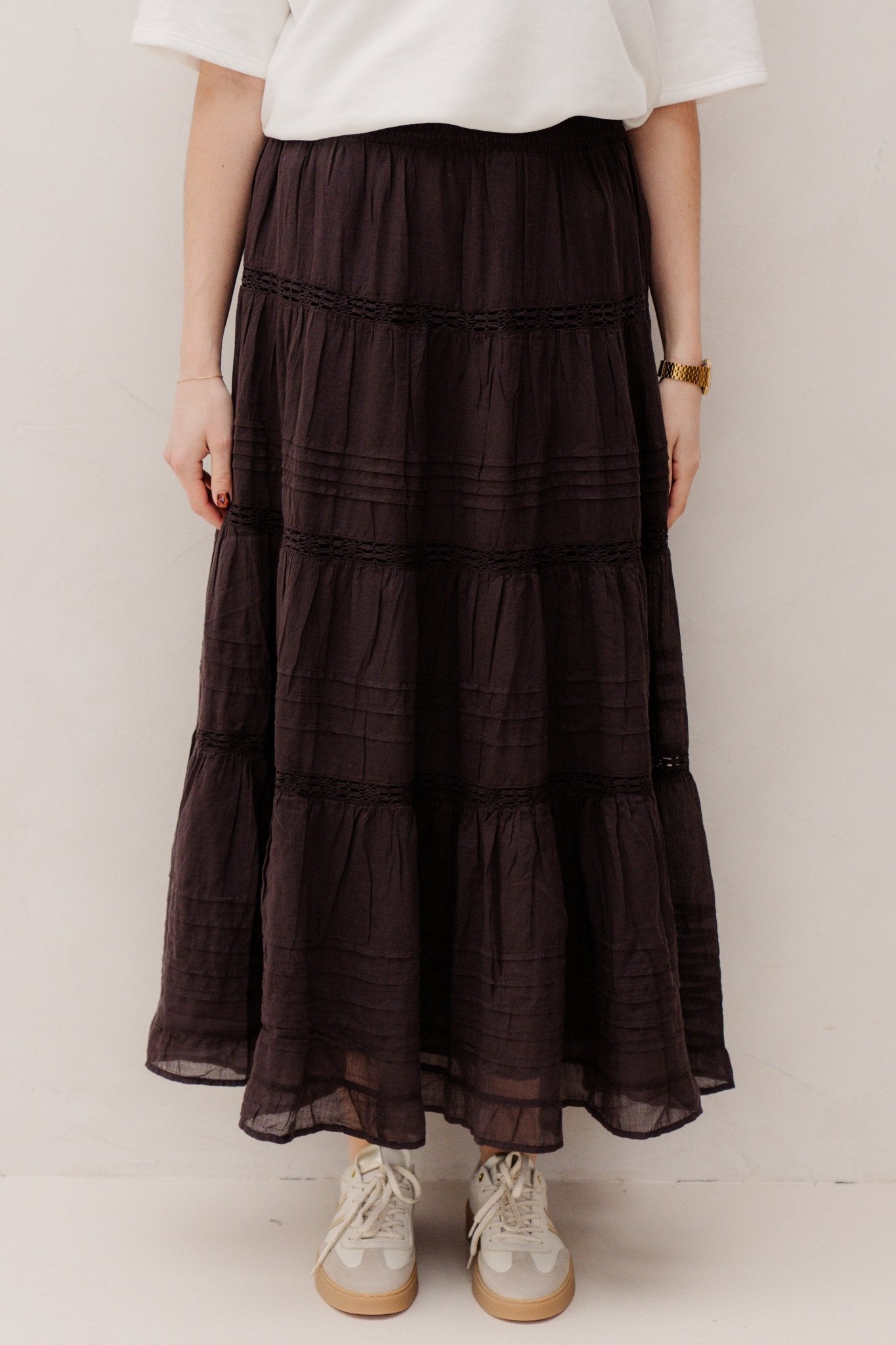 Felicia S voile skirt dark brown - Bij Keesje - Neo Noir - Rokken