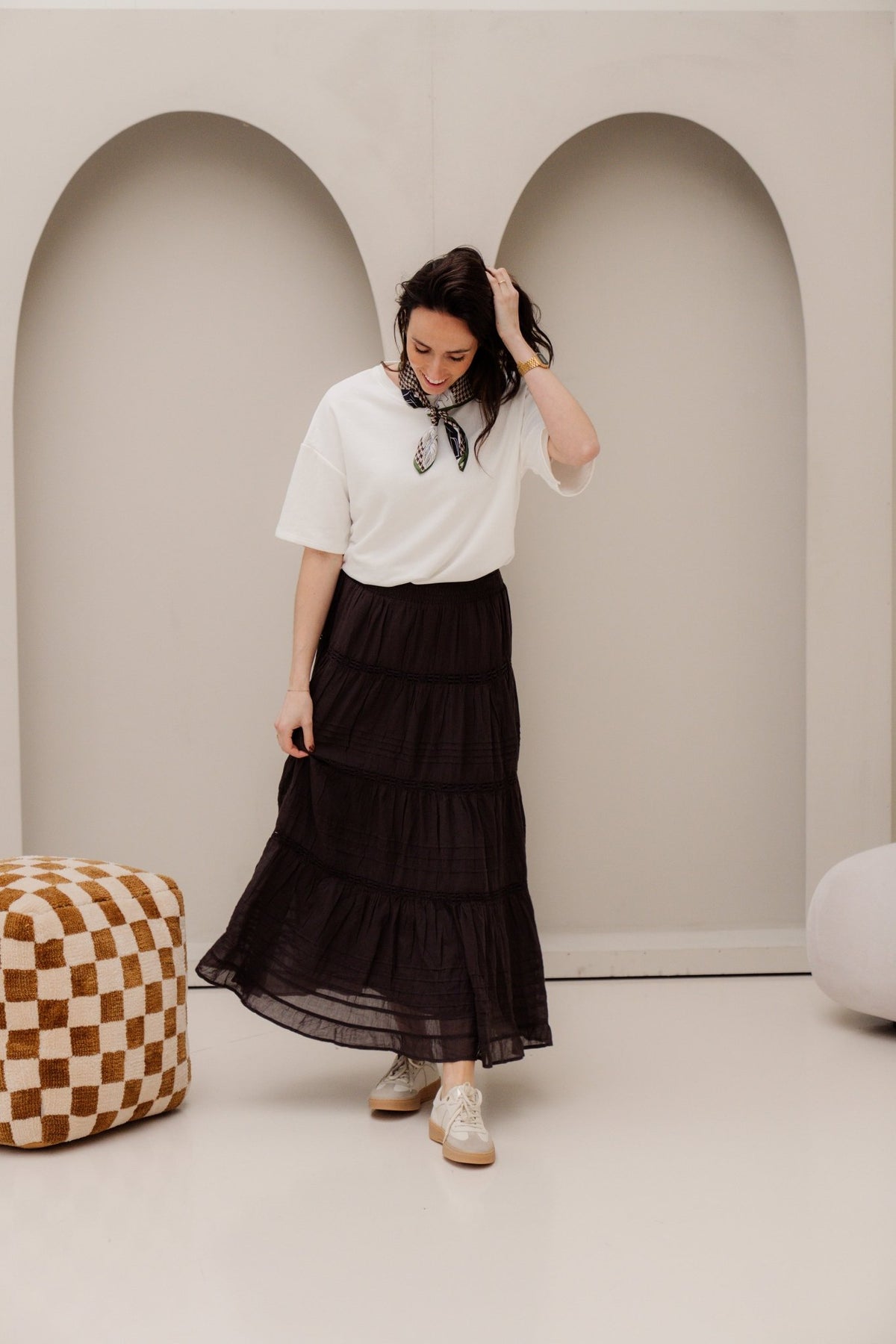 Felicia S voile skirt dark brown - Bij Keesje - Neo Noir - Rokken