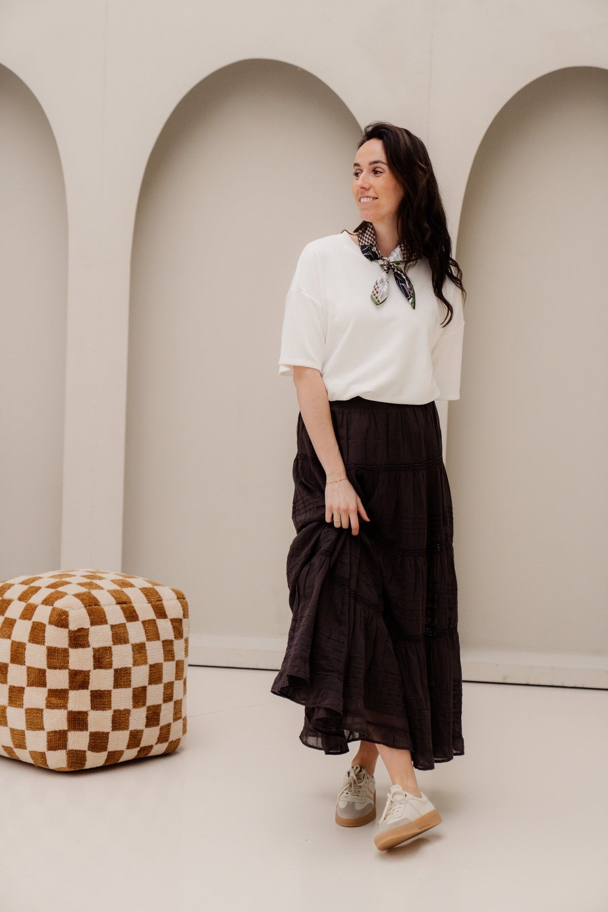 Felicia S voile skirt dark brown - Bij Keesje - Neo Noir - Rokken