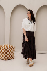 Felicia S voile skirt dark brown