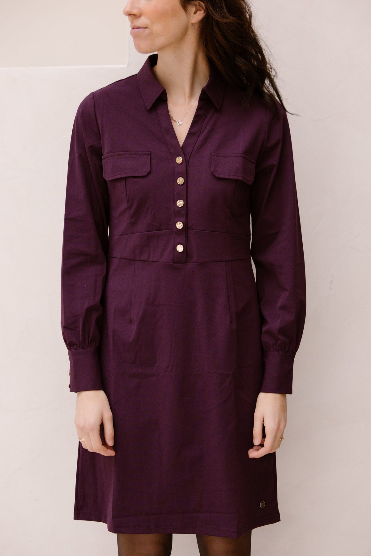 Fem traveldress burgundy - Bij Keesje - Bij Keesje